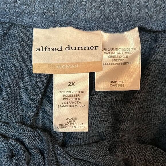 Alfred Dunner simply cozy pocketed classic fit stretch pants color blue size 2X - Picture 6 of 12
